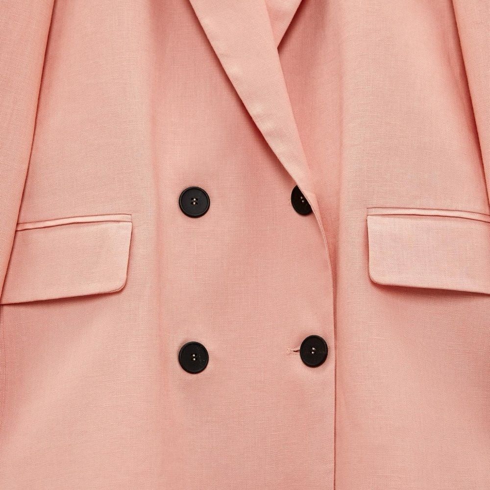 NWT ZARA LINEN BLAZER - Picture 3 of 9